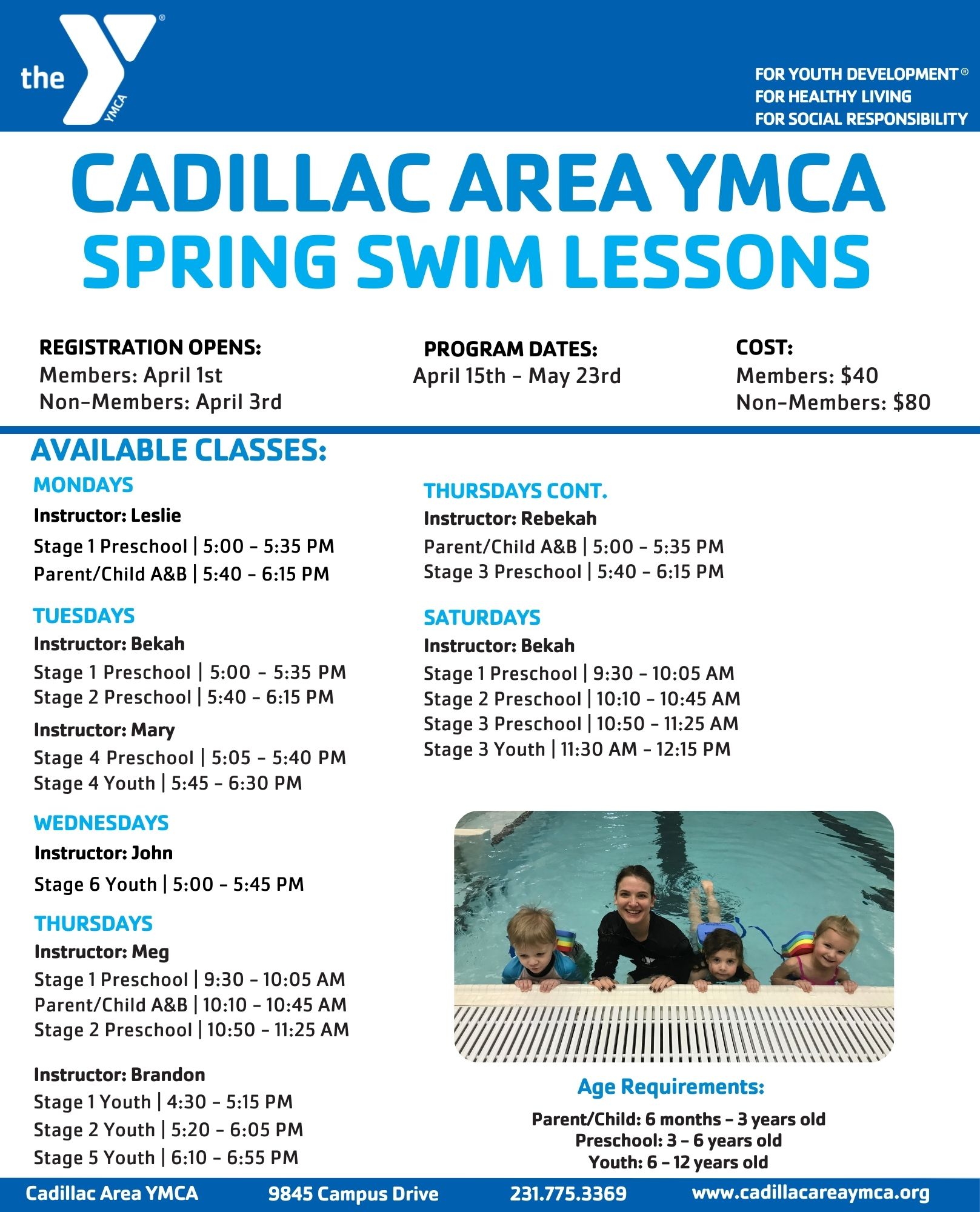 Swim Lessons - Cadillac Area YMCA