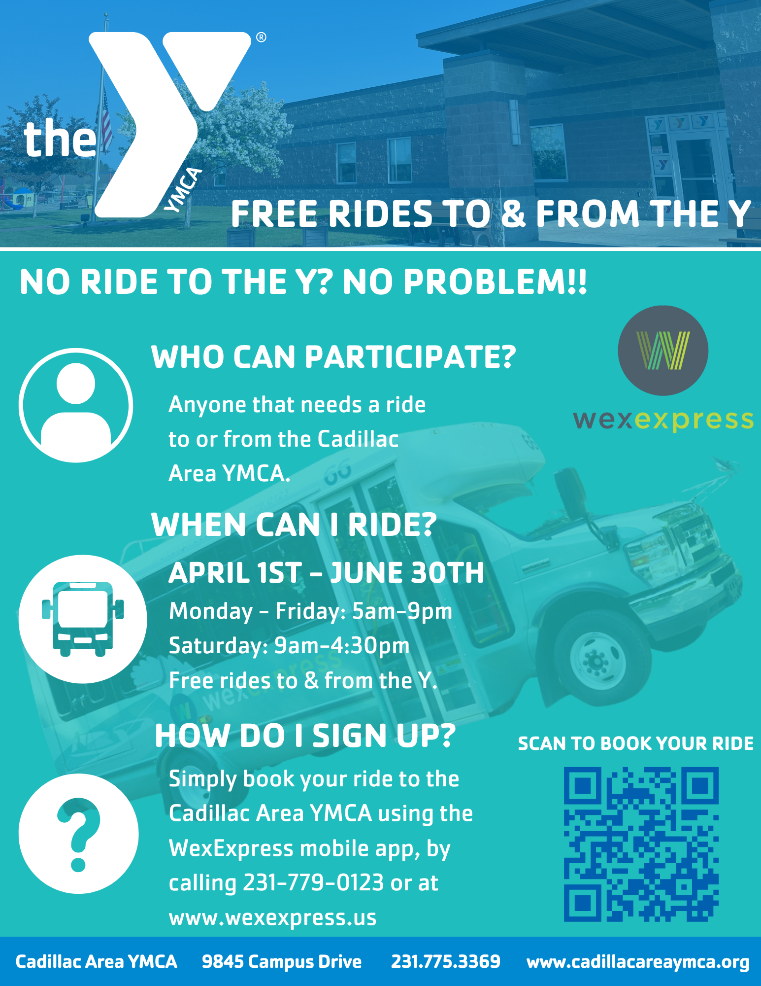 Free Rides to the Y Cadillac Area YMCA