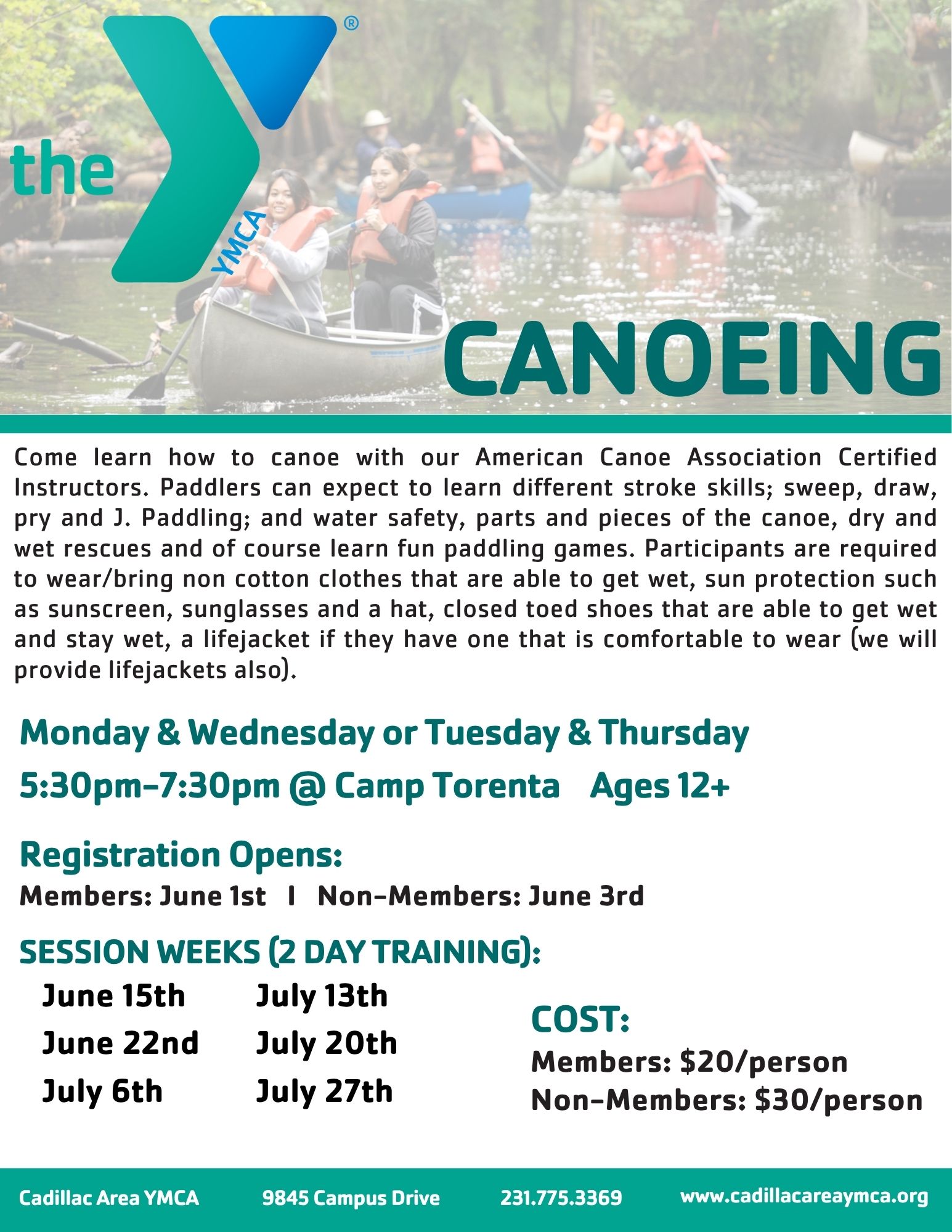 Canoeing - Summer 2026