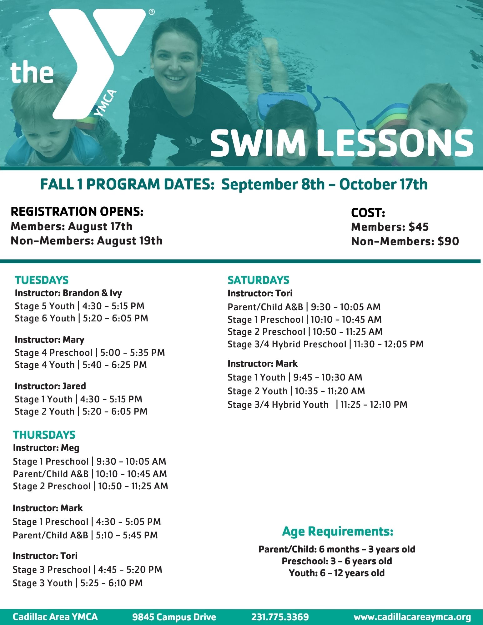 Fall 1 Swim Lessons 2026